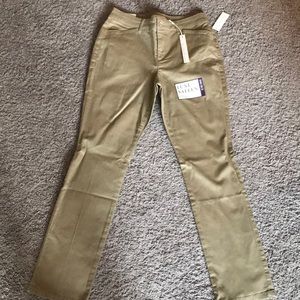 Khaki Classic Straight Leg Pants